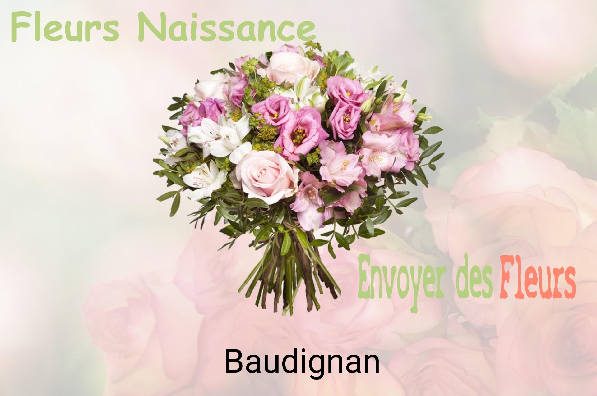 Bouquet de fleurs de naissance livré à Baudignan