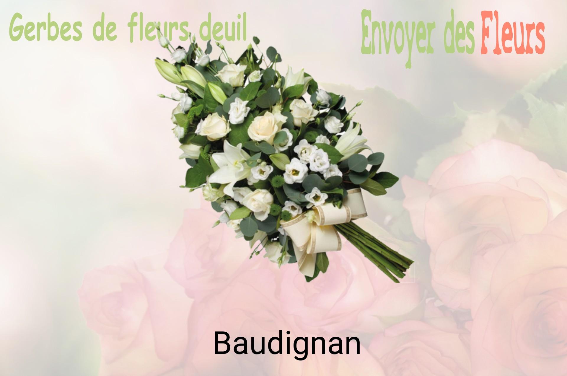 Gerbe de fleurs de deuil livrée à Baudignan